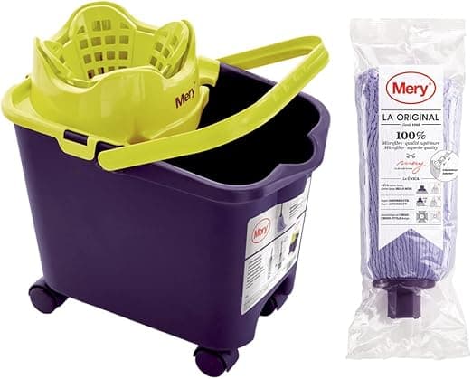 Mery Set cubo 14 L y fregona de microfibra